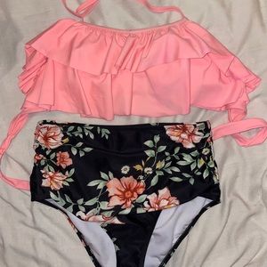 SheIn floral High Waisted Bathing Suit
